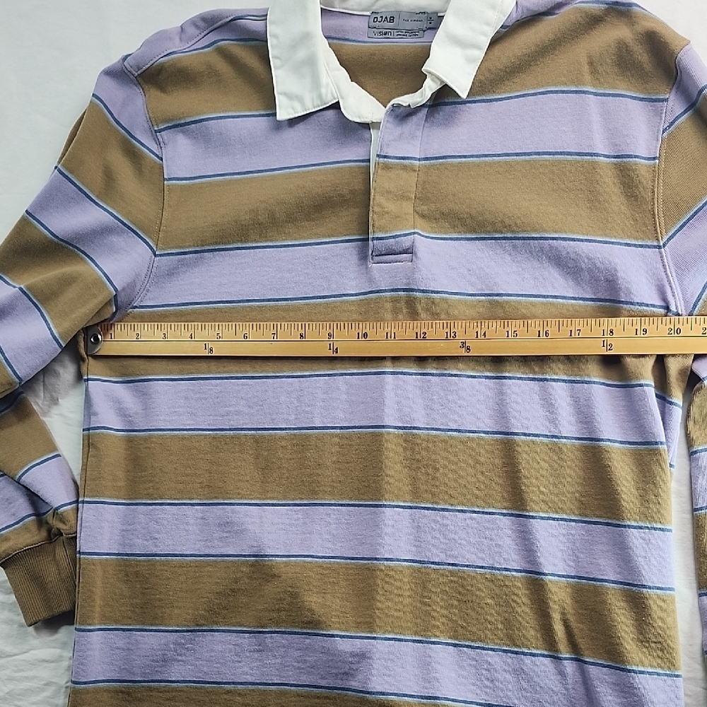 Striped Polo Shirt - Purple and Brown - Picture 8 of 9